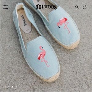 Gently Worn Soludos - Flamingo & Chambray